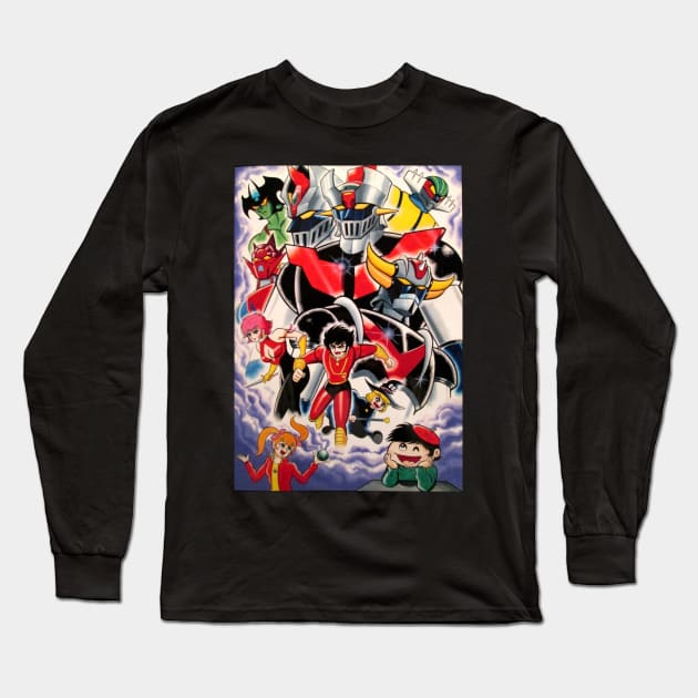 Go Nagai Mazinger Z Grendizer Devilman Long Sleeve T-Shirt by Pop Fan Shop